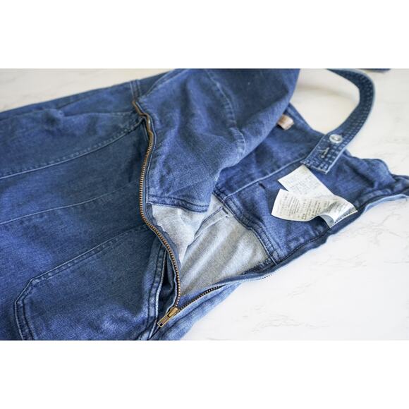 Guess Women Demin Frayed Flare Leg Bib Overalls 10 Farm 70s Y2K Style Western - Picture 10 of 15